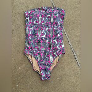 J. Crew Women's One Piece Swimsuit in Pink and Green